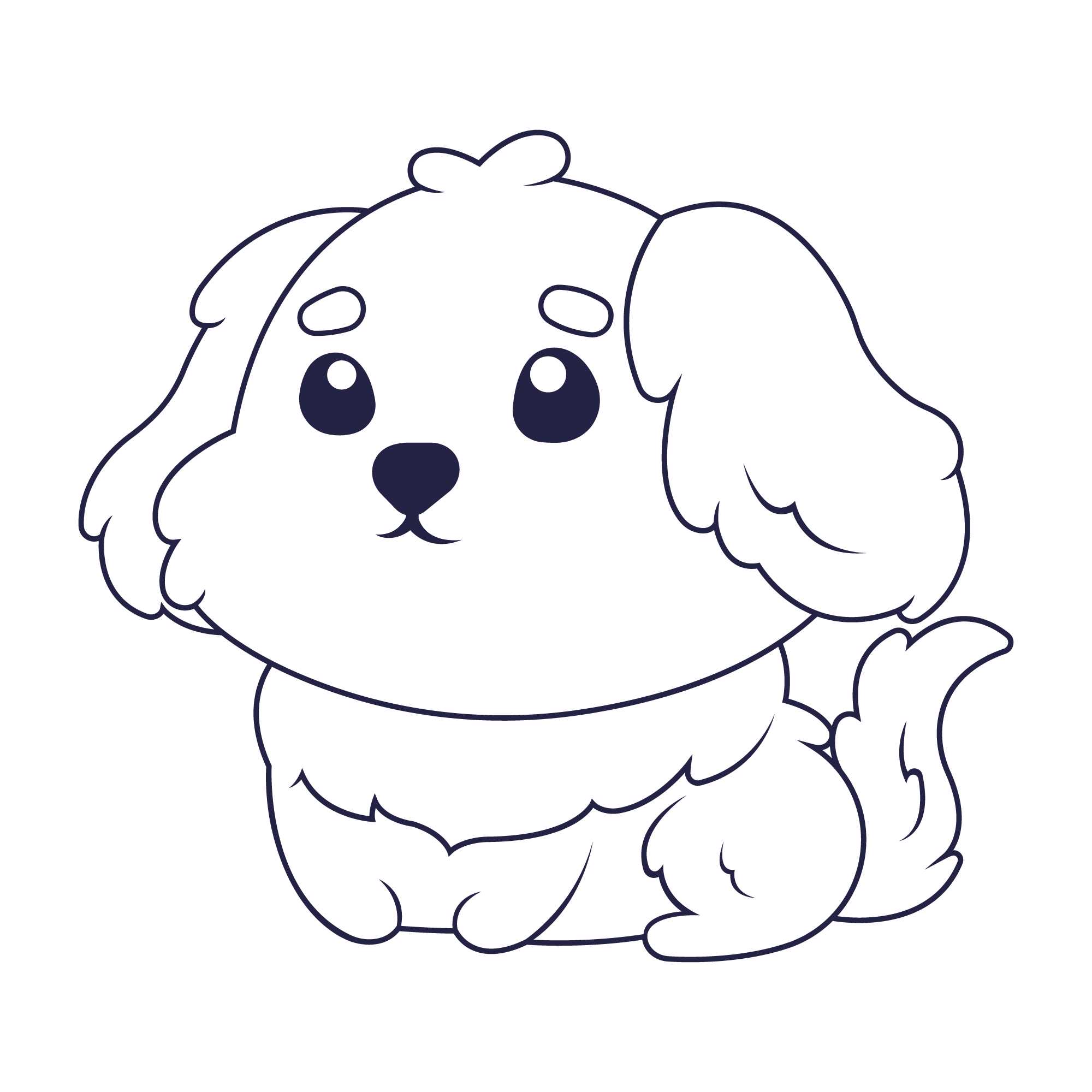 Desenhos de cachorros fofos para colorir - Desenhos para desenhar