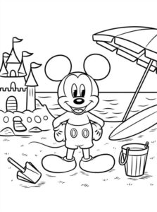 Desenhos para colorir disney 19 Mickey Mouse At The Beach Coloring Page jpg 92