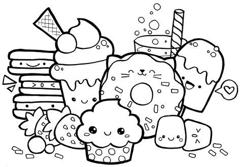 Desenhos Kawaii para colorir