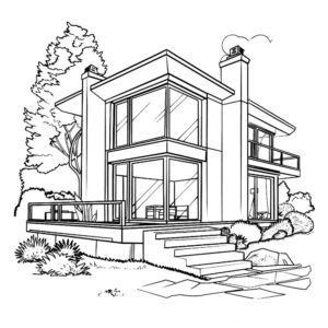 desenhos de casa para colorir 1