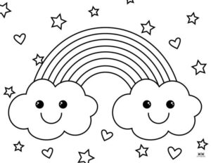 Desenhos de Arco-Íris para colorir 4 DESENHOS DE ARCO IRIS PARA COLORIR 2