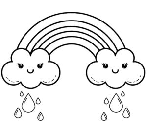 Desenhos de Arco-Íris para colorir 7 DESENHOS DE ARCO IRIS PARA COLORIR 5