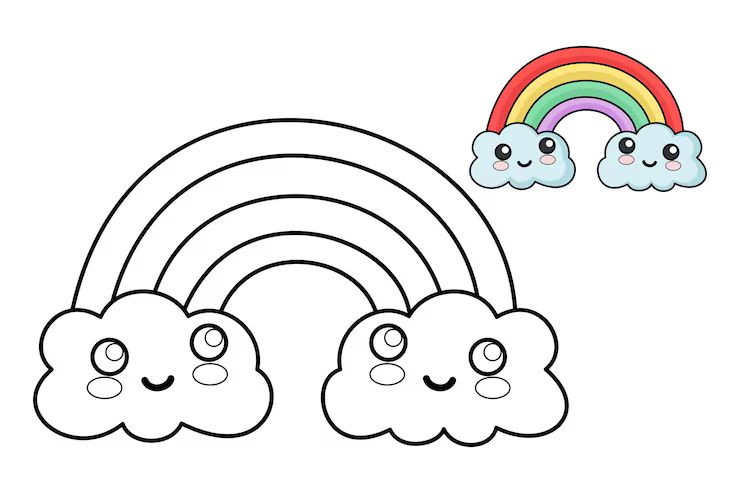 DESENHOS DE ARCO IRIS PARA COLORIR 6