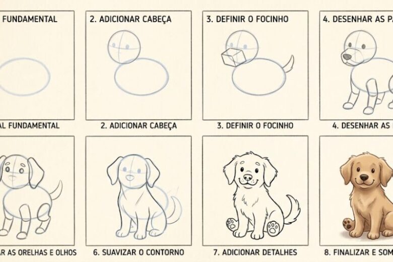 como desenhar um cachorro