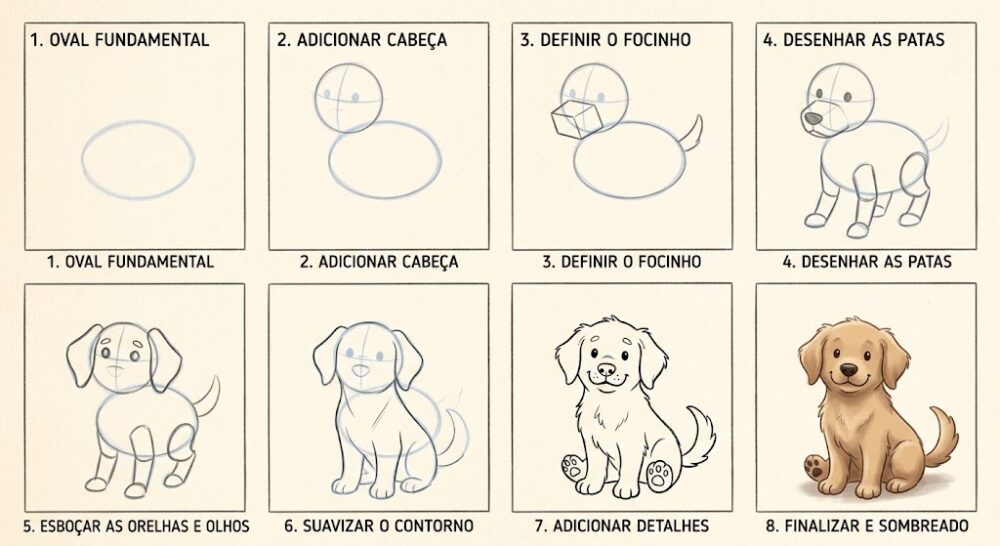 como desenhar um cachorro