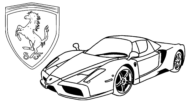 desenhos de ferrari para colorir 1