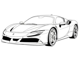 Desenhos de Ferrari para colorir 